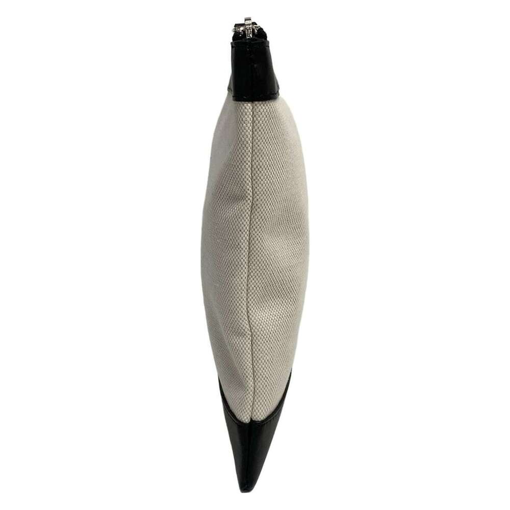 BALENCIAGA Navy Blue Clip Clutch Bag Ivory White Black Leather - Picture 4 of 7
